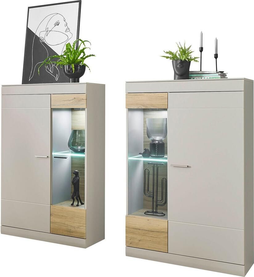 INOSIGN Wandmeubel SCARA trendy kleur met applicatie tineiken decor met soft-closefunctie (2-delig)