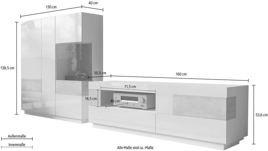 INOSIGN Wandmeubel Silke (set 2 stuks)