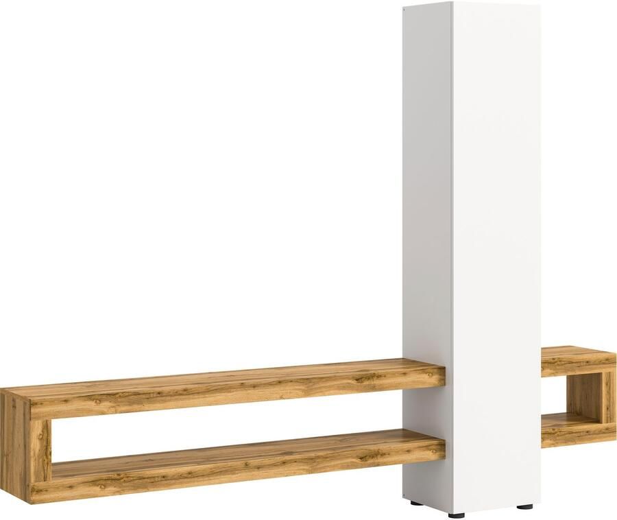 INOSIGN Wandmeubel Zolder breedte 240 cm push-to-open 1 deur 3 legplanken 2 open vakken tv-wand media-meubels tv-meubels woonkamermeubels (2-delig)