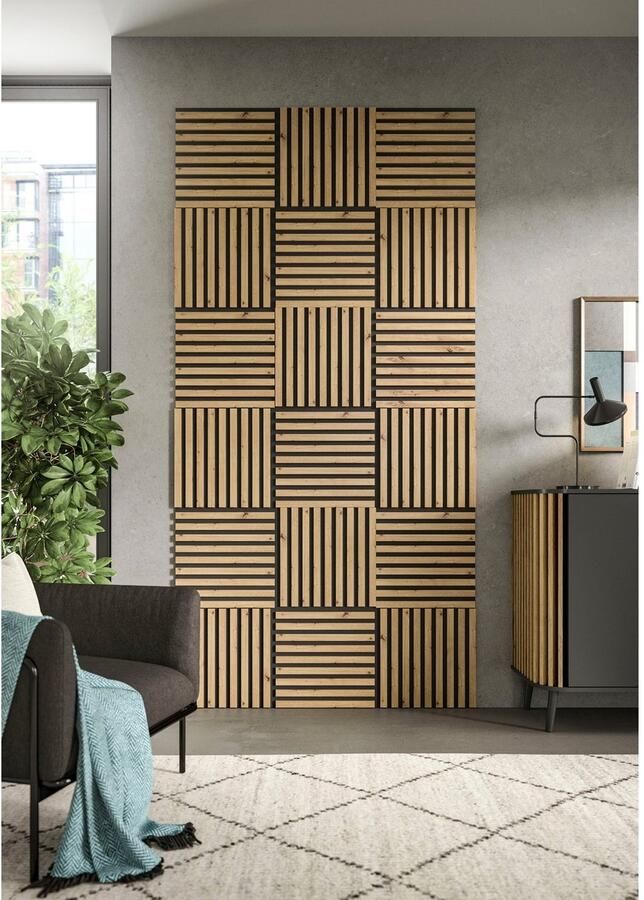 INOSIGN Wandpaneel Silencio 4-delige set vierkant elk 40 x 40 cm inclusief 4 afwerkingslijsten (4-delig)