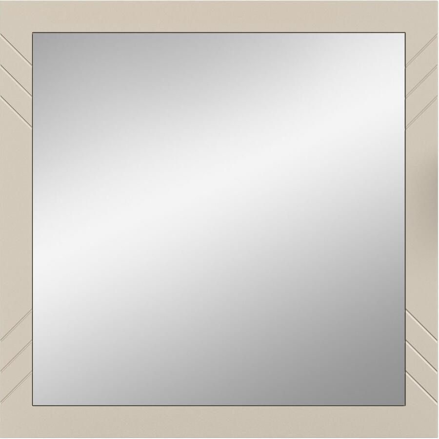 INOSIGN Wandspiegel Mento vierkant 80 x 80 cm doorlopende lijst met ornamentfrezing grote spiegeloppervlakte garderobespiegel gangspiegel halspiegel