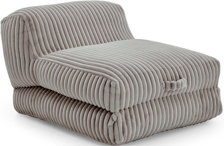 INOSIGN XXL-fauteuil Pia Loungestoel in Megacord 2 maten slaapfunctie en poef voetenbank functie