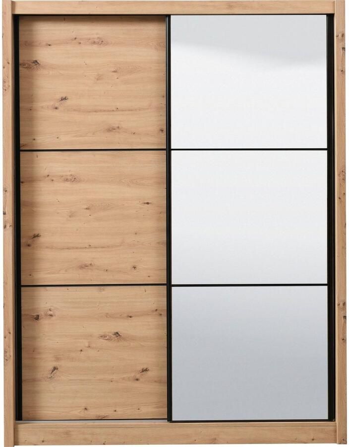 INOSIGN Zweefdeurkast Navara kledingkast met spiegel linnenkast garderobe met royale binnenuitrusting fsc -gecertificeerd in 3 breedtes