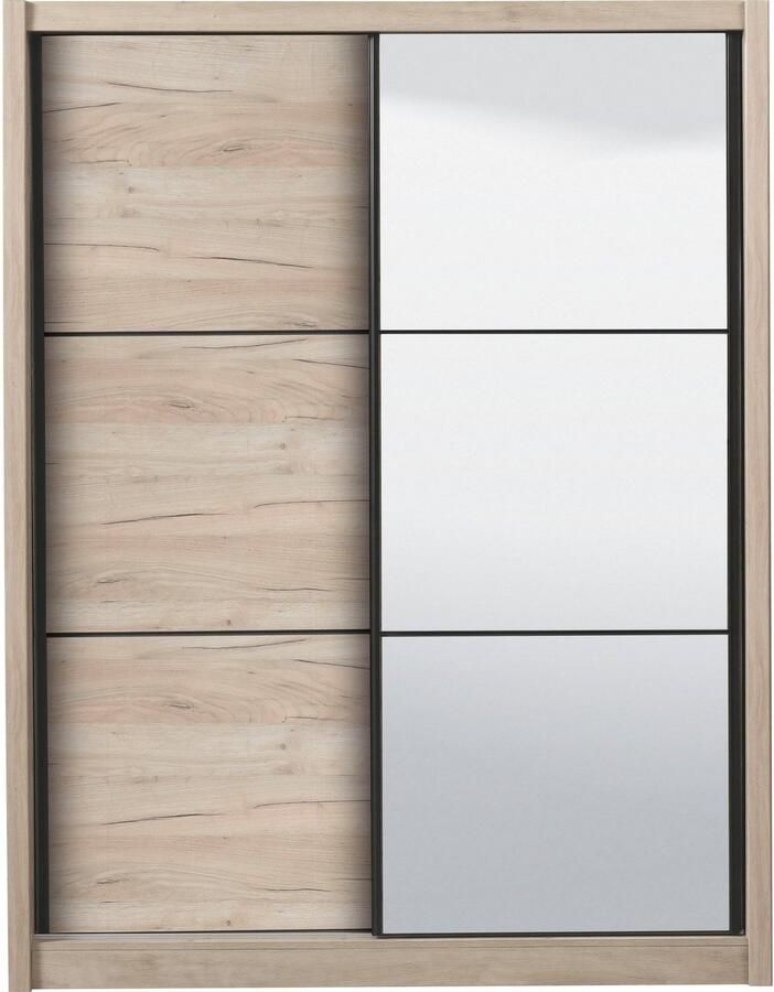 INOSIGN Zweefdeurkast Navara kledingkast met spiegel linnenkast garderobe met royale binnenuitrusting fsc -gecertificeerd in 3 breedtes