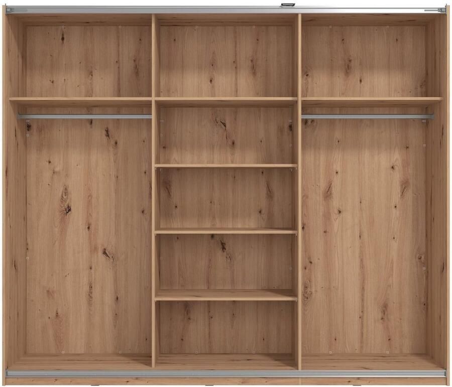 INOSIGN Zweefdeurkast Sardinia kledingkast met spiegel gemaakt in Europa veel opbergruimte door royale binneninrichting 170 of 262 cm breed