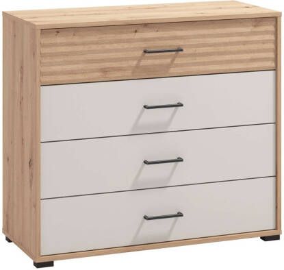 INOSIGN Ladekast Modena ladekast sideboard met 4 lades 93x40x82 cm fsc-gecertificeerd houtmateriaal trendy kleur cashmere