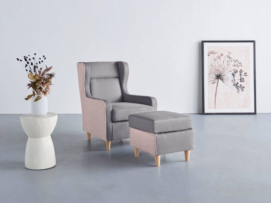 INOSIGN Oorfauteuil Thisted contrastkleurig modern en fris bxdxh: 73x85x99