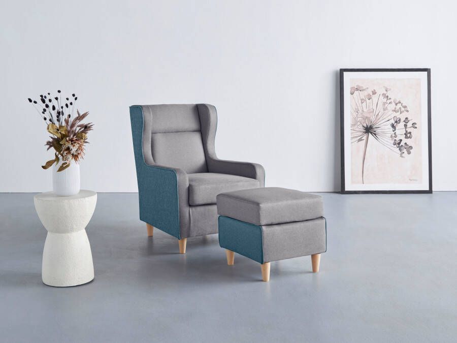 INOSIGN Oorfauteuil Thisted contrastkleurig modern en fris bxdxh: 73x85x99