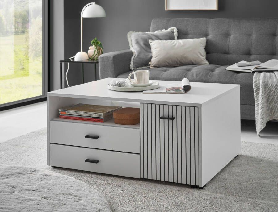 INOSIGN Salontafel Hudson in moderne trendkleur handgrepen van metaal (zwart) breedte 90 cm