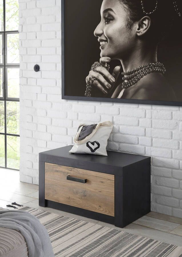 INOSIGN Schoenenbank Brugge garderobebank met klep moderne zitbank veel opbergruimte plaats voor ca. 8 paar schoenen 80 cm breed