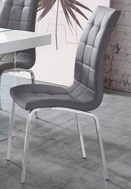 INOSIGN Stoel met 4 poten Paars (set van 2) bekleding in imitatieleer verchroomd metalen frame (set 2 stuks)