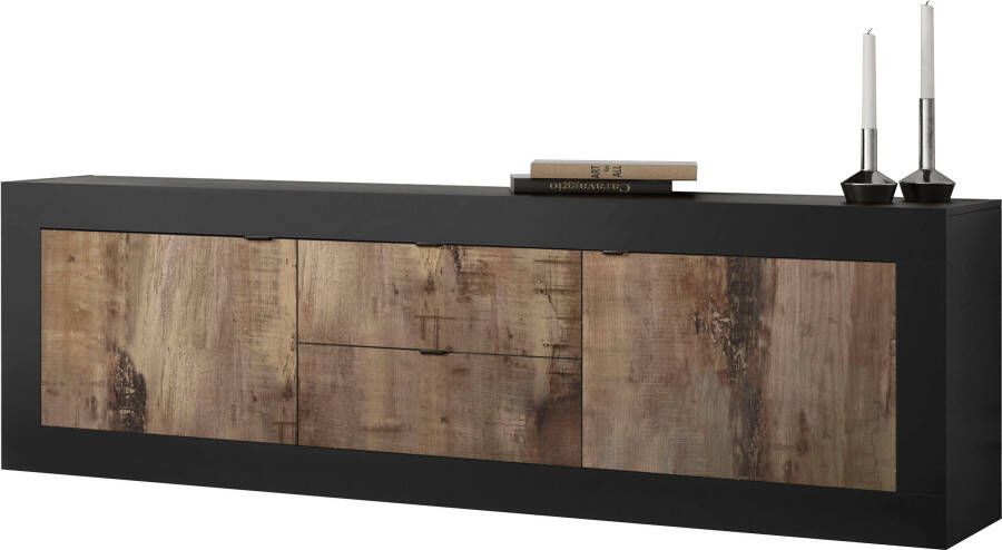 INOSIGN Tv-meubel Basis breedte 210 cm TV-meubel 2 deuren 2 lades TV-kast Metalen handgreep moderne frame-uitstraling veel opbergruimte kleurkeuze