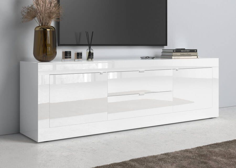 INOSIGN Tv-meubel Basis breedte 210 cm TV-meubel 2 deuren 2 lades TV-kast Metalen handgreep moderne frame-uitstraling veel opbergruimte kleurkeuze