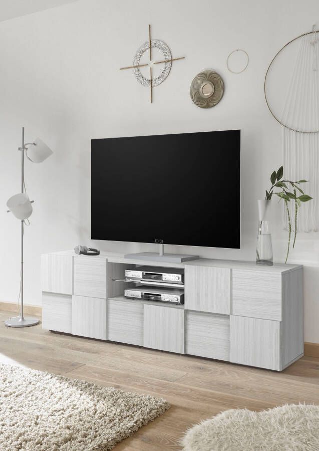 INOSIGN Tv-meubel Dama Breedte 181 cm TV-meubel 2 deuren 1 lade TV-kast Front in 3D-uiterlijk veel opbergruimte verschillende kleuren