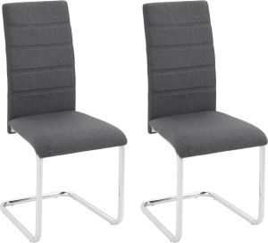 INOSIGN Vrijdragende stoel DORIS (set van 2 of set van 4) bekleding in weefstof verchroomd metalen frame (voordeelset)