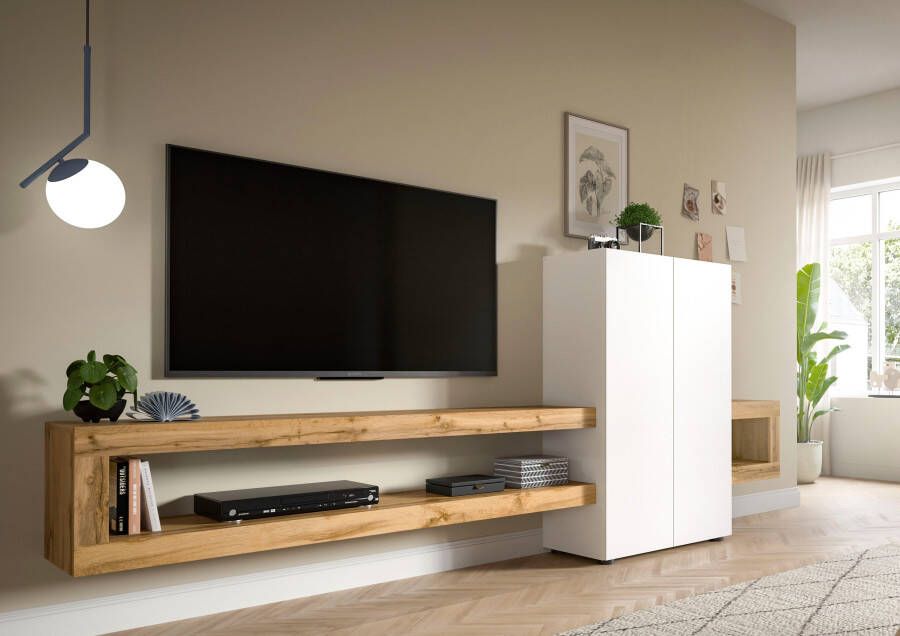 INOSIGN Wandmeubel Zolder breedte 270 cm push-to-open 2 deuren 2 legplanken 2 open vakken tv-wand media-meubels tv-meubels woonkamermeubels (2-delig)