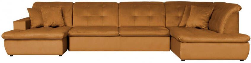 INOSIGN Zithoek BRISBANE nieuw U-model met verfijnd gestikt patroon matte look incl. sierkussens