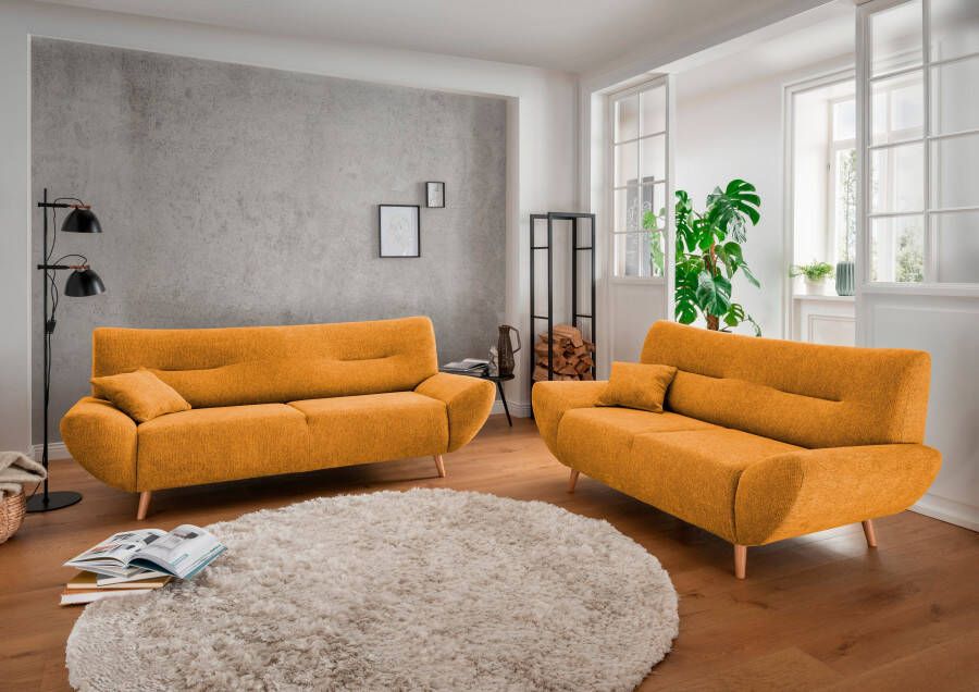 INOSIGN Zithoek Drago leverbaar als fauteuil hoekbank diverse stoffen incl. 2 sierkussens (set 2-delig)