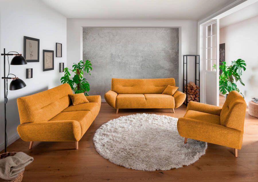 INOSIGN Zithoek Drago leverbaar als fauteuil hoekbank diverse stoffen incl. 2 sierkussens (set 3-delig)