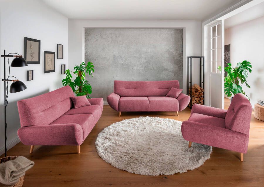 INOSIGN Zithoek Drago leverbaar als fauteuil hoekbank diverse stoffen incl. 2 sierkussens (set 3-delig)