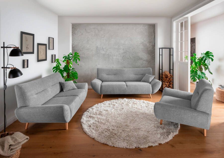INOSIGN Zithoek Drago leverbaar als fauteuil hoekbank diverse stoffen incl. 2 sierkussens (set 3-delig)