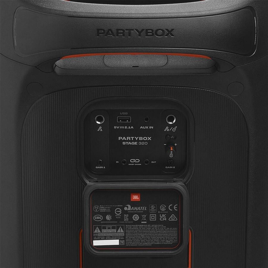 JBL Party-luidspreker PartyBox Stage 320 18u accuduur dynamische lichtshow telescopische handgreep auracast