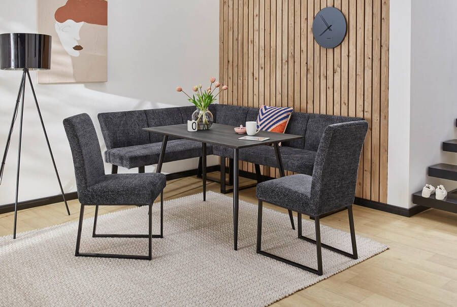 Jockenhöfer Gruppe Stoel met beugelpoten Emporio met pocketvering bekleding chenille bekleding (set 2 stuks)