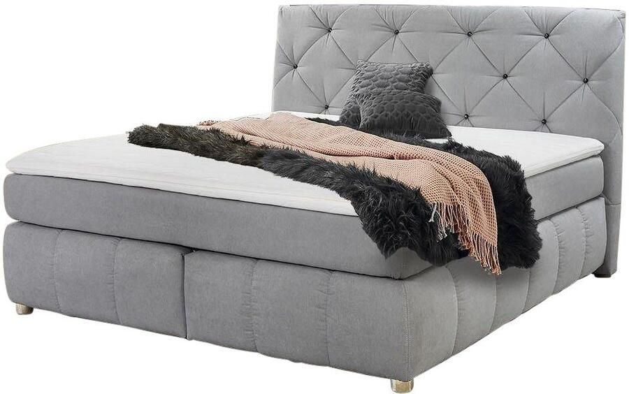 Jockenhöfer Gruppe Boxspring Bella te bestellen in 140 & 18 cm breedte met topmatras van koudschuim en rookglas-stenen