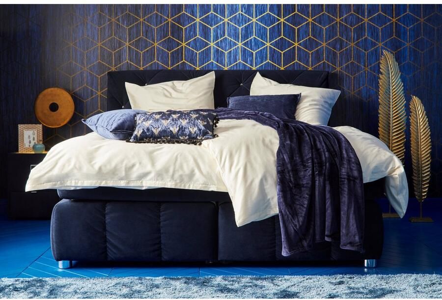 Jockenhöfer Gruppe Boxspring Bella te bestellen in 140 & 18 cm breedte met topmatras van koudschuim en rookglas-stenen