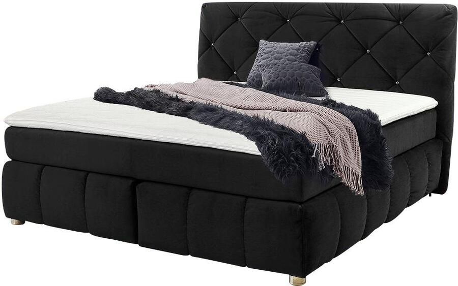 Jockenhöfer Gruppe Boxspring Bella te bestellen in 140 & 18 cm breedte met topmatras van koudschuim en rookglas-stenen