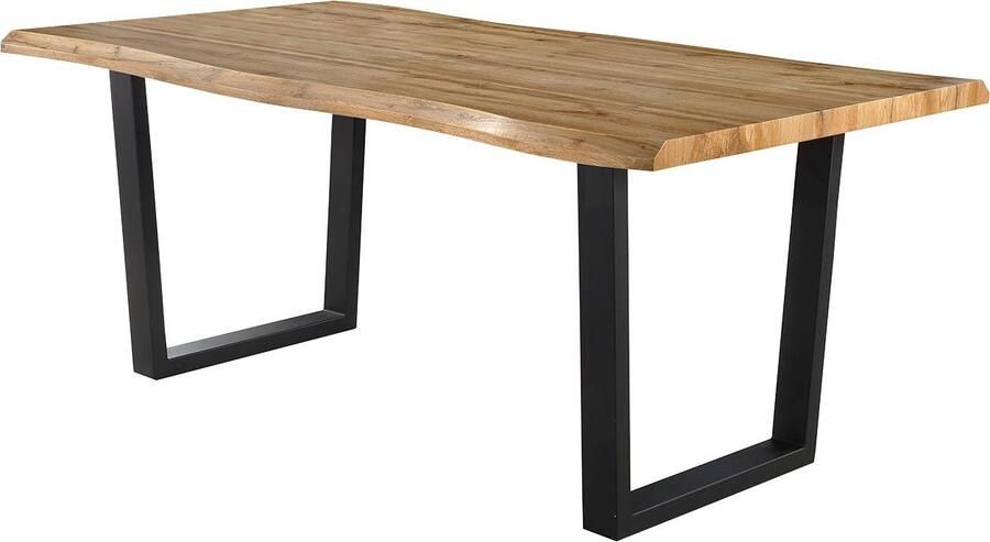 Jockenhöfer Gruppe Eettafel Margot 180 x 90 cm gebogen boomstam look en zwart onderstel