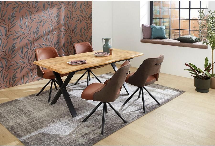 Jockenhöfer Gruppe Eettafel Martin Uittrektafel in boomrandlook 2 maten