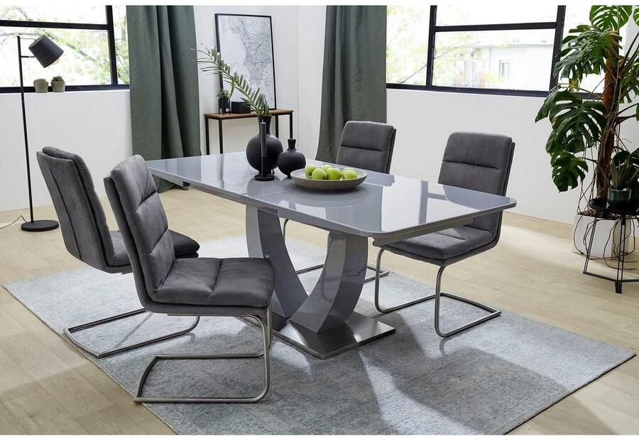 Jockenhöfer Gruppe Eettafel Ulm Hoogglans met gesynchroniseerde lades breedte 160-200 cm