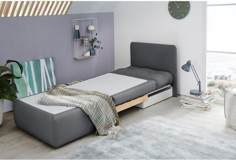 Jockenhöfer Gruppe Fauteuil Tunis met slaapfunctie en bergruimte ligoppervlak 80x200 cm