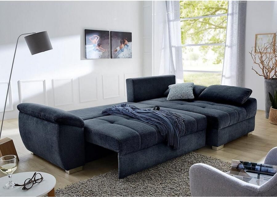 Jockenhöfer Gruppe Hoekbank Alster L-vorm met slaapfunctie en bedkist ottomane links of rechts te monteren