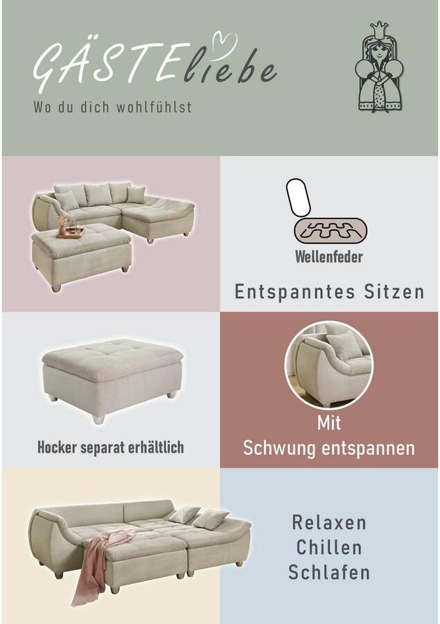 Jockenhöfer Gruppe Hoekbank Genua L-vorm B: 250 cm