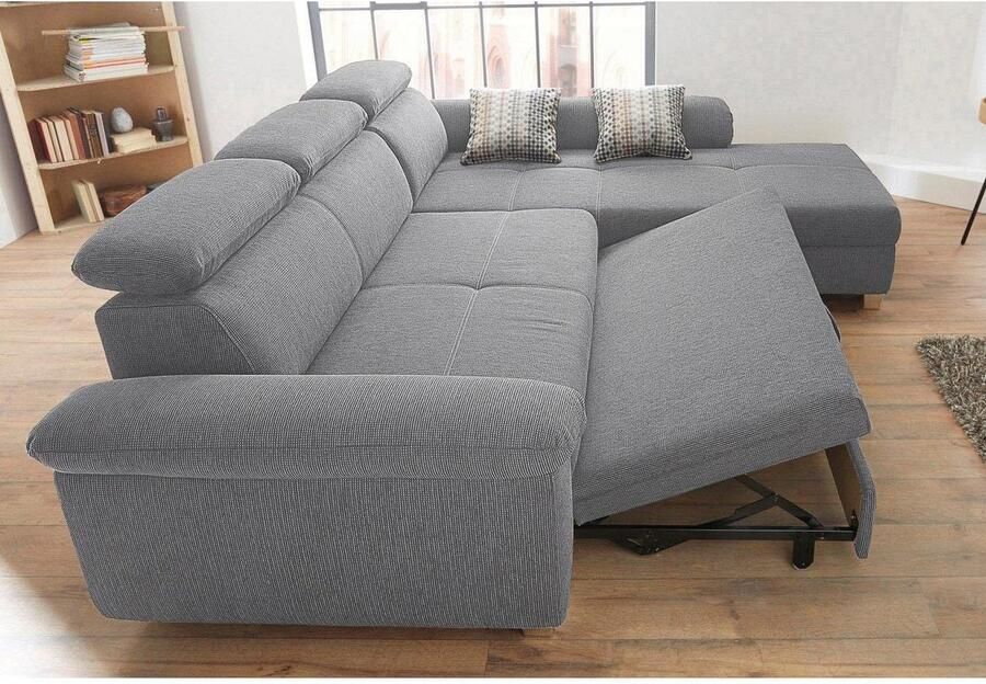 Jockenhöfer Gruppe Hoekbank Landshut L-vorm inclusief slaapfunctie verstelbare hoofdsteun resp. rugleuning