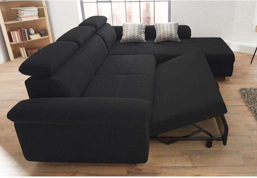 Jockenhöfer Gruppe Hoekbank Landshut L-vorm inclusief slaapfunctie verstelbare hoofdsteun resp. rugleuning