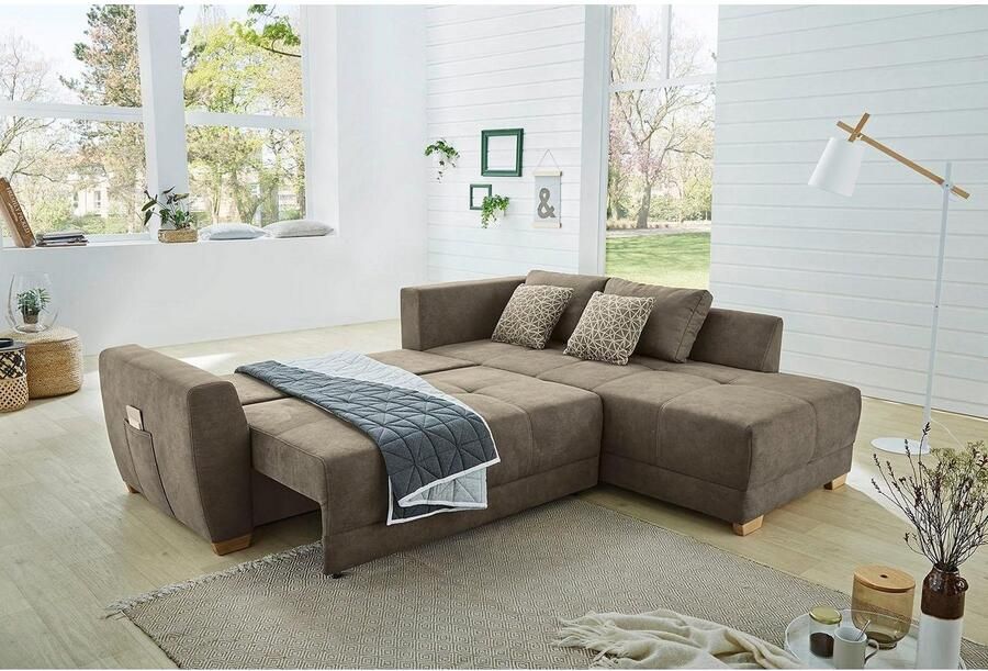 Jockenhöfer Gruppe Hoekbank Luzern L-vorm met slaapfunctie en ruime bedstee