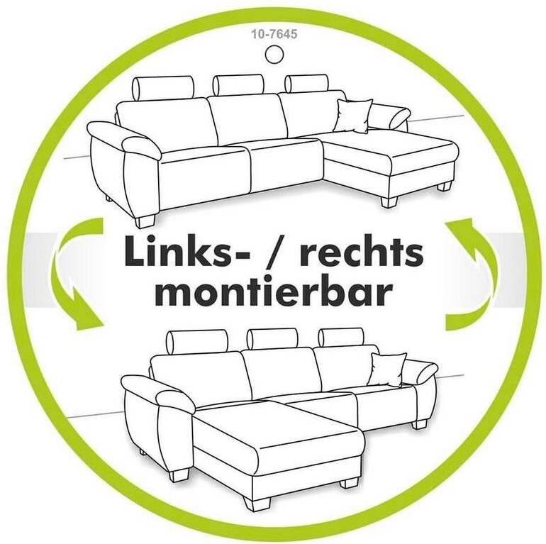 Jockenhöfer Gruppe Hoekbank Lagune L-model met binnenveringsinterieur in een zachte aantrekkelijke look kan links rechts worden gemonteerd