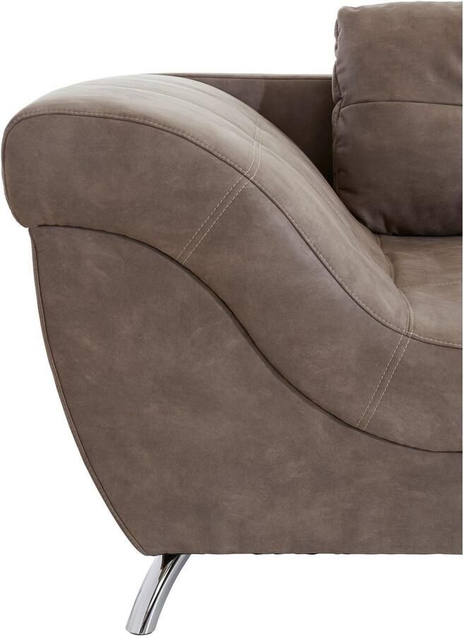 Jockenhöfer Gruppe Hoekbank San Francisco L-vorm met ingewerkte koudschuimmat en stiksels inclusief kussen