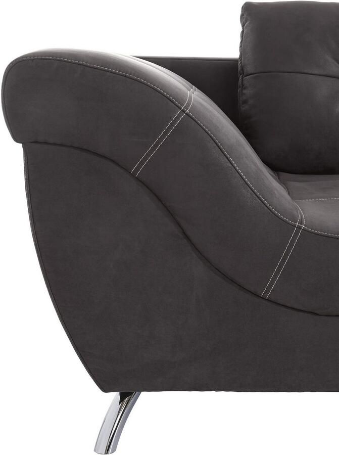 Jockenhöfer Gruppe Hoekbank San Francisco L-vorm met ingewerkte koudschuimmat en stiksels inclusief kussen