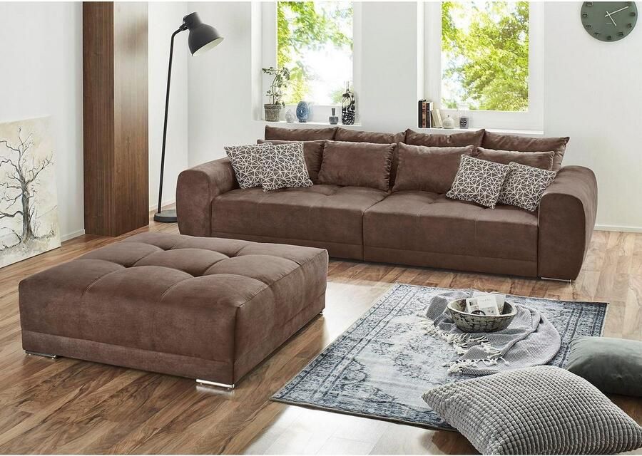 Jockenhöfer Gruppe Megabank Moldau XXL B: 306 cm inclusief losse rug- en sierkussens vrij plaatsbaar