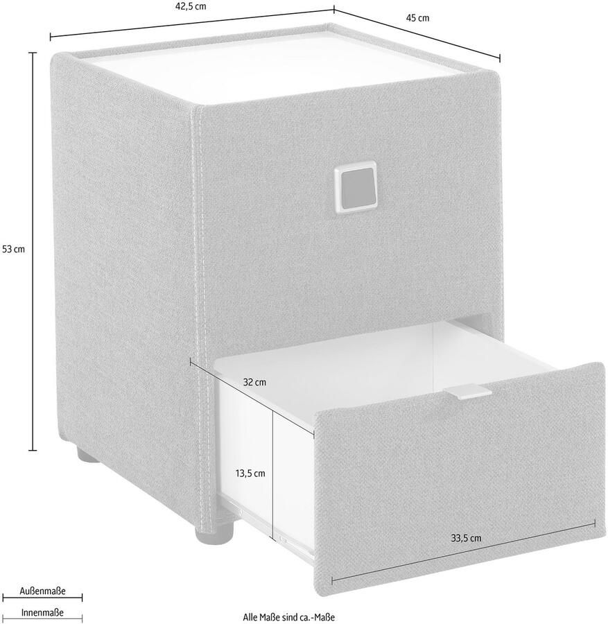Jockenhöfer Gruppe Nachtkastje Lancy met ledverlichting