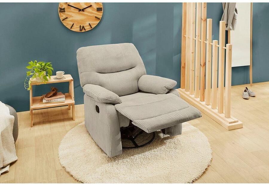 Jockenhöfer Gruppe Schommelstoel Dülmen Draai- schommel- relax- en kantelfunctie aangenaam zachte ribfluwelen stof