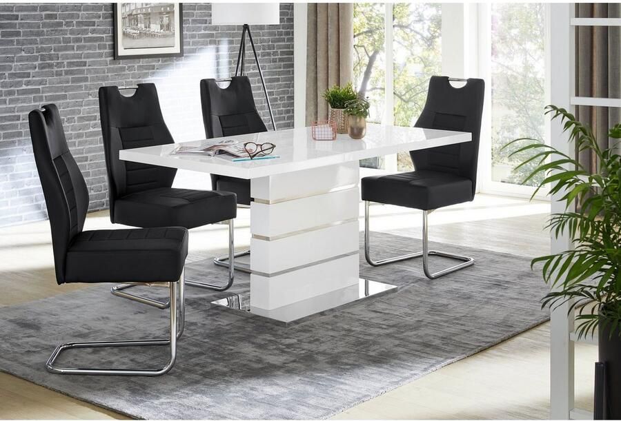 Jockenhöfer Gruppe Vrijdragende stoel Nicky set van 2 of 4 met prettig binnenveringsinterieur (set)