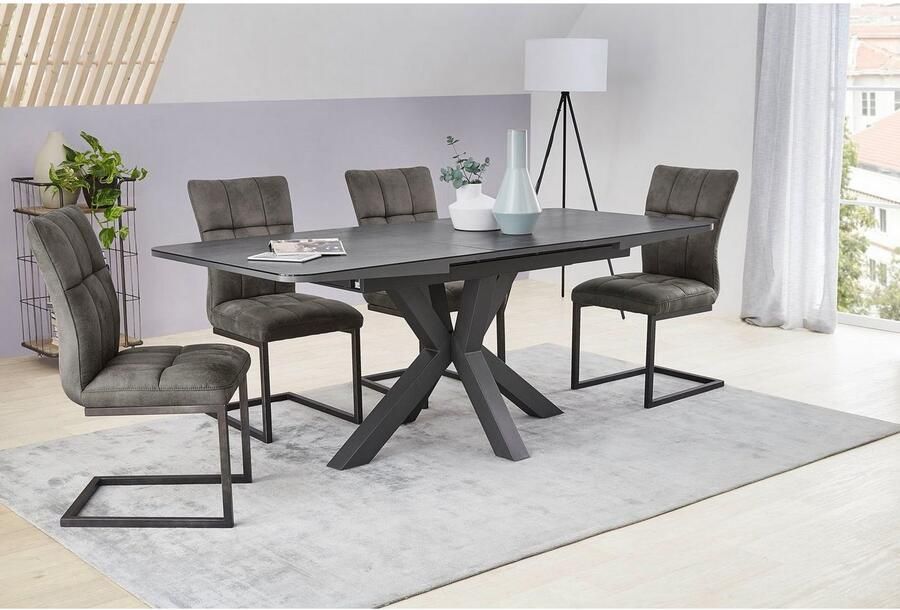 Jockenhöfer Gruppe Vrijdragende stoel VITUS met nosagvering vintage look (set 2 stuks)