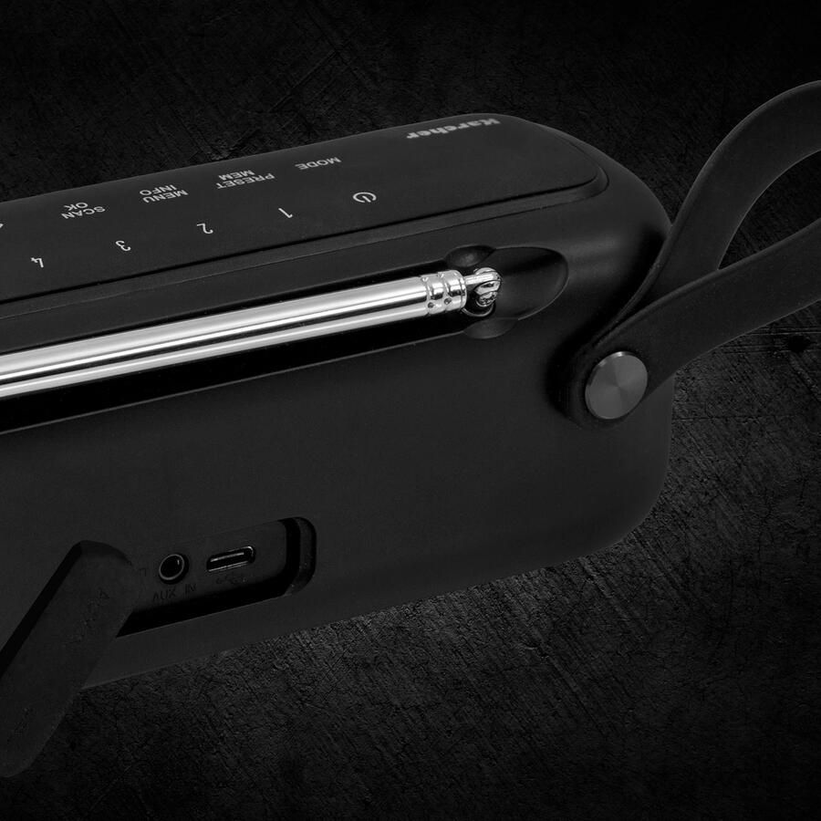 Karcher Digitale radio (DAB+) DAB Go bluetoothluidspreker Bluetooth-luidspreker met draagriem Bluetooth stereo kleurendisplay