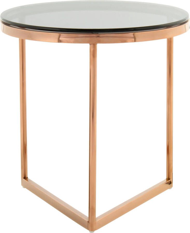 Kayoom Bijzettafeltje Bijzettafel Wynona 125 rond glas-tafelblad