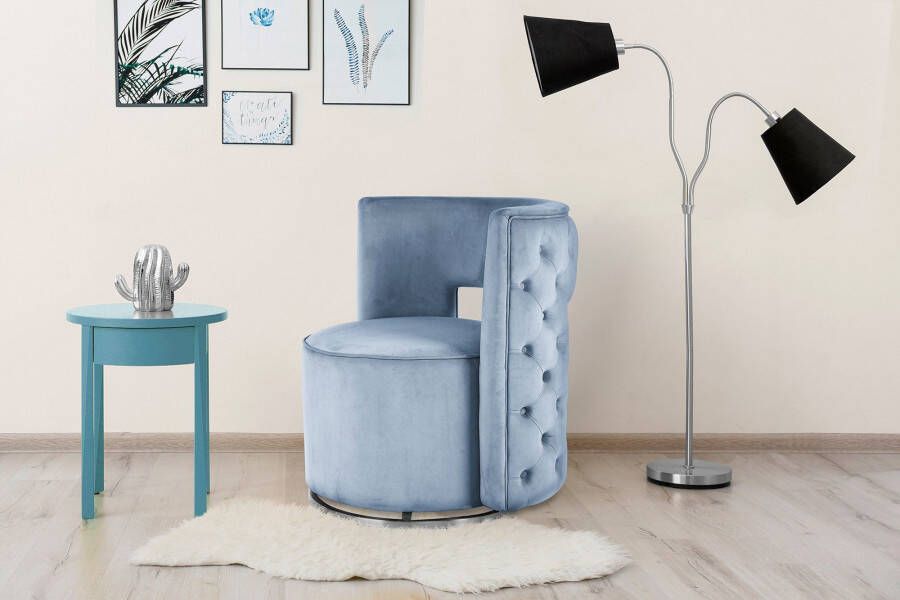 Kayoom Fauteuil Beverly 125 rond glamoureus doorgestikt